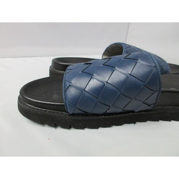 Karl Lagerfeld Paris Leather Weave Slide Size 13 Dark Blue / Black - LF1S2124 main image 5